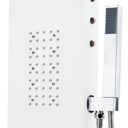 Shower Panel Unit Aluminium 20x44x130 cm White