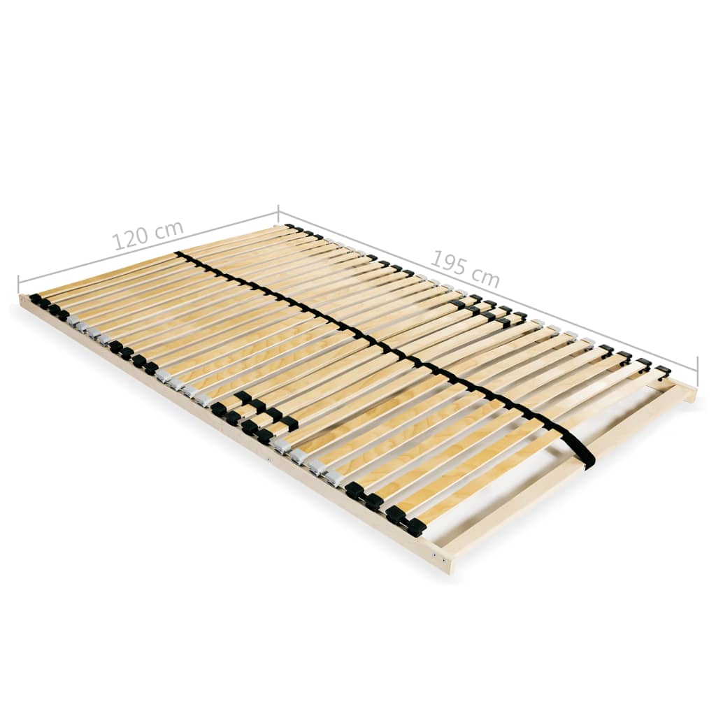 Slatted Bed Base without Mattress with 28 Slats 7 Zones 120x200 cm