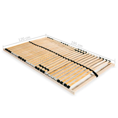 Slatted Bed Base without Mattress with 28 Slats 7 Zones 120x200 cm