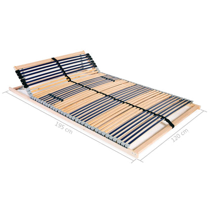 Slatted Bed Base without Mattress with 42 Slats 7 Zones 120x200 cm