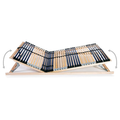 Slatted Bed Base without Mattress with 42 Slats 7 Zones 100x200 cm