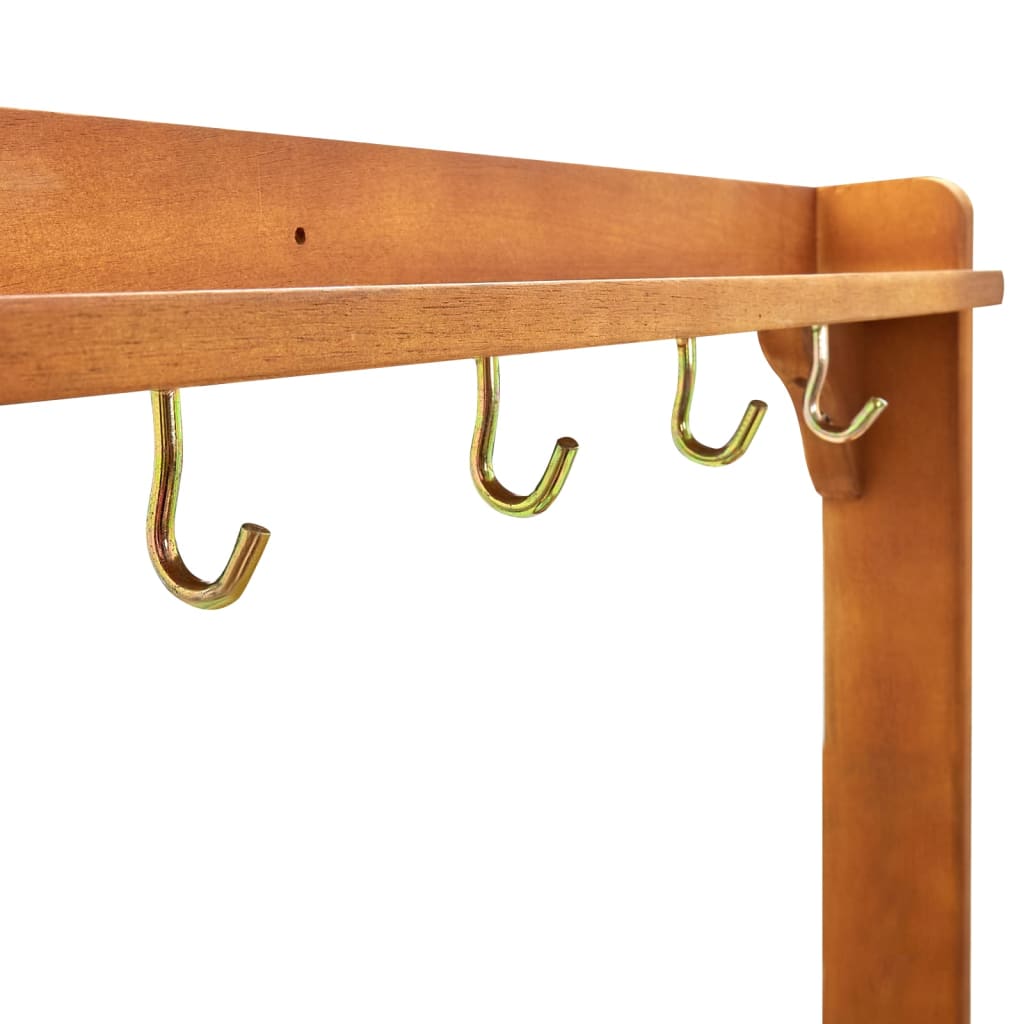 Garden Kitchen Trolley Solid Acacia Wood 92x43.5x141.5 cm