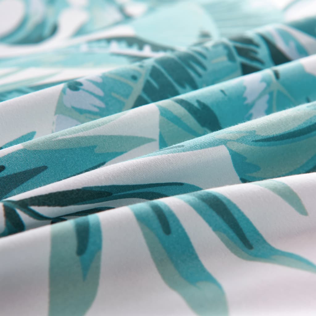 Duvet Cover Set Leaves Green 140x200/60x70 cm