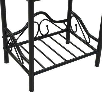 Bedside Tables 2pcs Steel and Tempered Glass 45x30.5x60cm Black