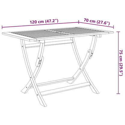 5 Piece Folding Outdoor Dining Set Solid Acacia Wood