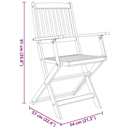 5 Piece Folding Outdoor Dining Set Solid Acacia Wood