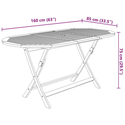 7 Piece Folding Outdoor Dining Set Solid Acacia Wood