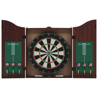 Professional Dart Set with Dartboard and Cabinet Sisal Steel