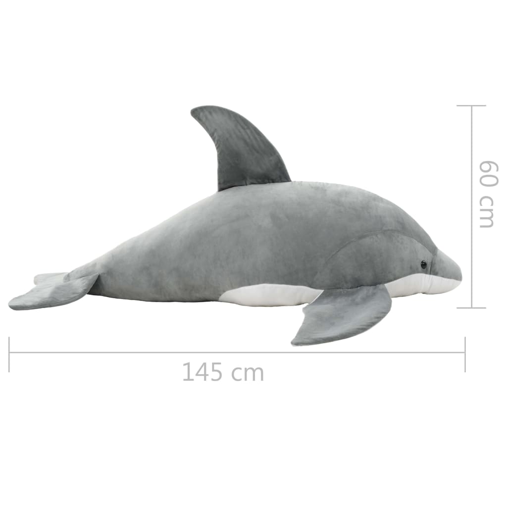 Dolphin Cuddly Toy Plush Grey
