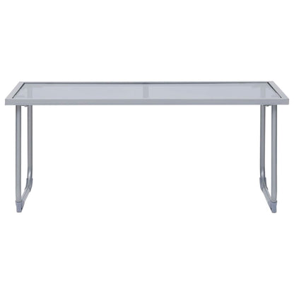 4 Piece Garden Lounge Set Fabric & Steel Grey