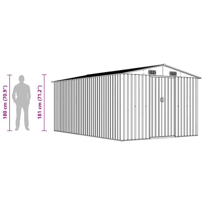 Garden Shed 257x392x181 cm Metal Grey
