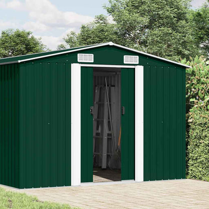 Garden Shed 257x489x181 cm Metal Green