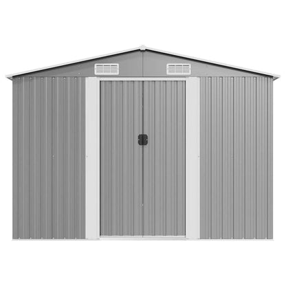 Garden Shed 257x580x181 cm Metal Grey