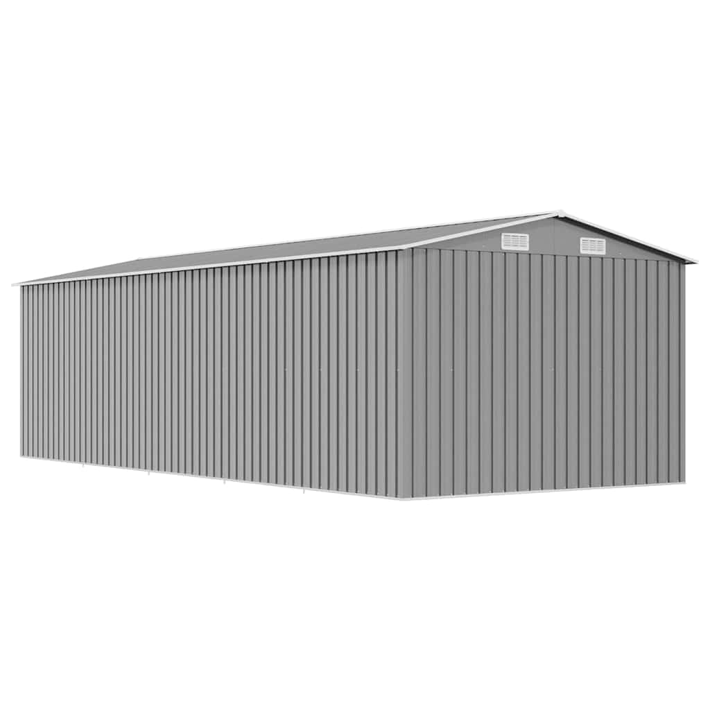 Garden Shed 257x580x181 cm Metal Grey