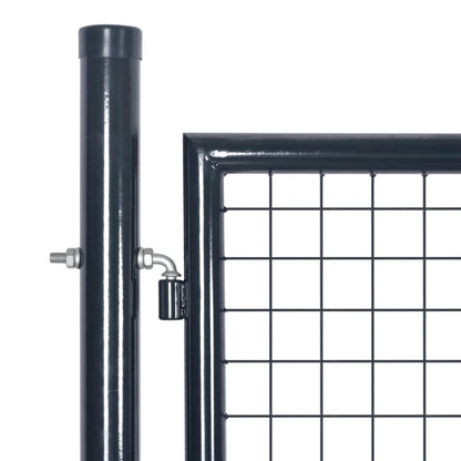 Mesh Garden Gate Galvanised Steel 306x100 cm Grey