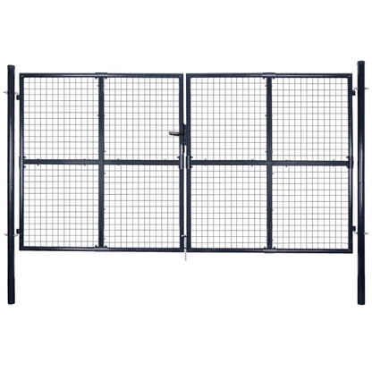 Mesh Garden Gate Galvanised Steel 306x175 cm Grey