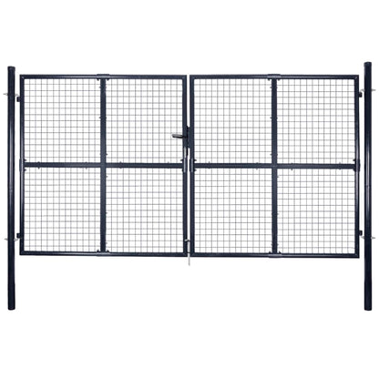 Mesh Garden Gate Galvanised Steel 306x200 cm Grey
