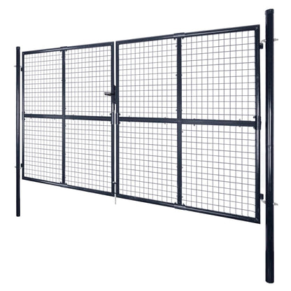 Mesh Garden Gate Galvanised Steel 306x200 cm Grey