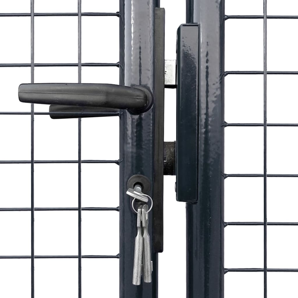 Mesh Garden Gate Galvanised Steel 306x200 cm Grey