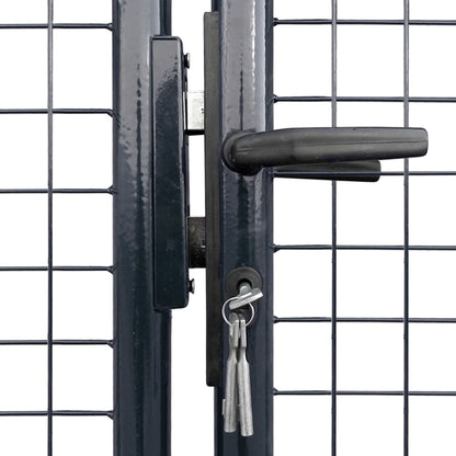 Mesh Garden Gate Galvanised Steel 415x150 cm Grey