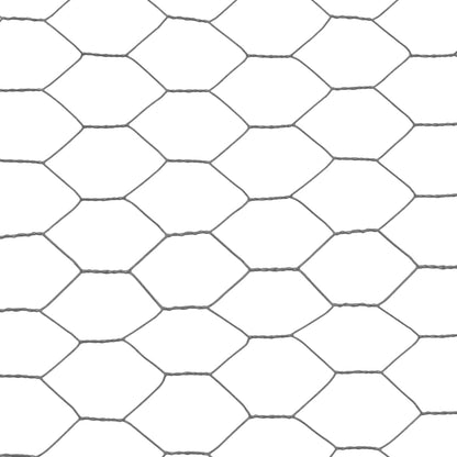 Chicken Wire Fence Steel with PVC Coating 25x0.5 m Grey