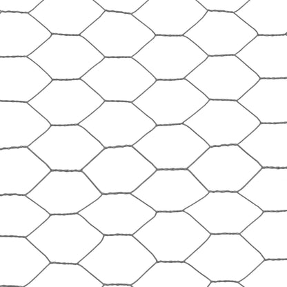 Chicken Wire Fence Steel with PVC Coating 25x1.5 m Grey