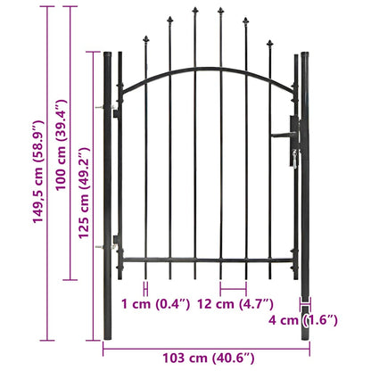 Garden Gate Steel 1x1.5 m Black