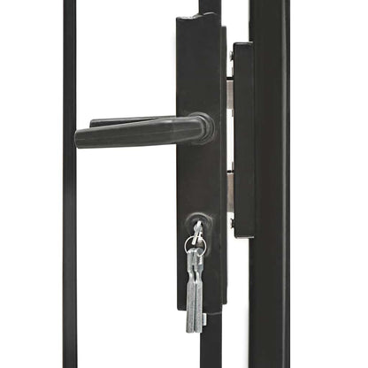 Garden Gate Steel 1x2 m Black