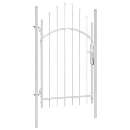 Garden Gate Steel 1x2.25 m White