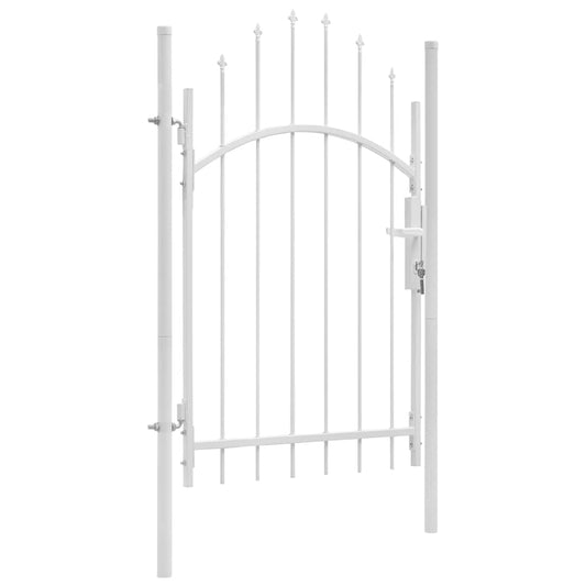 Garden Gate Steel 1x2.25 m White