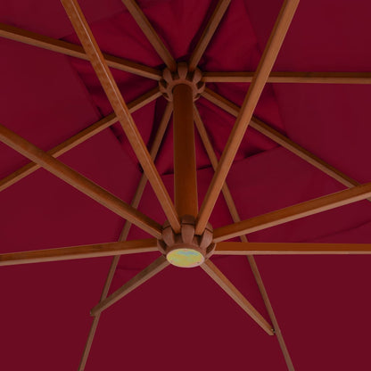 Cantilever Garden Parasol with Wooden Pole 400x300 cm Bordeaux Red