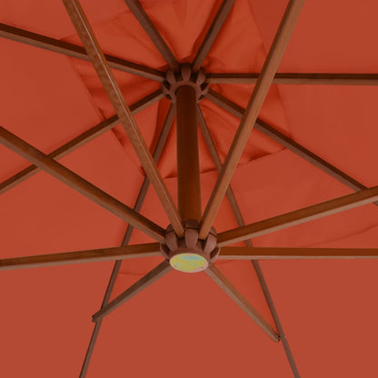 Cantilever Garden Parasol with Wooden Pole 400x300 cm Terracotta