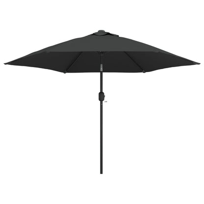 Garden Parasol with LED Lights and Steel Pole 300cm Anthracite
