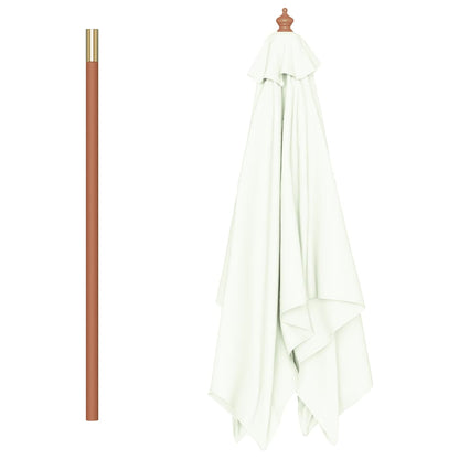 Garden Parasol with Wooden Pole 150x200 cm Sand
