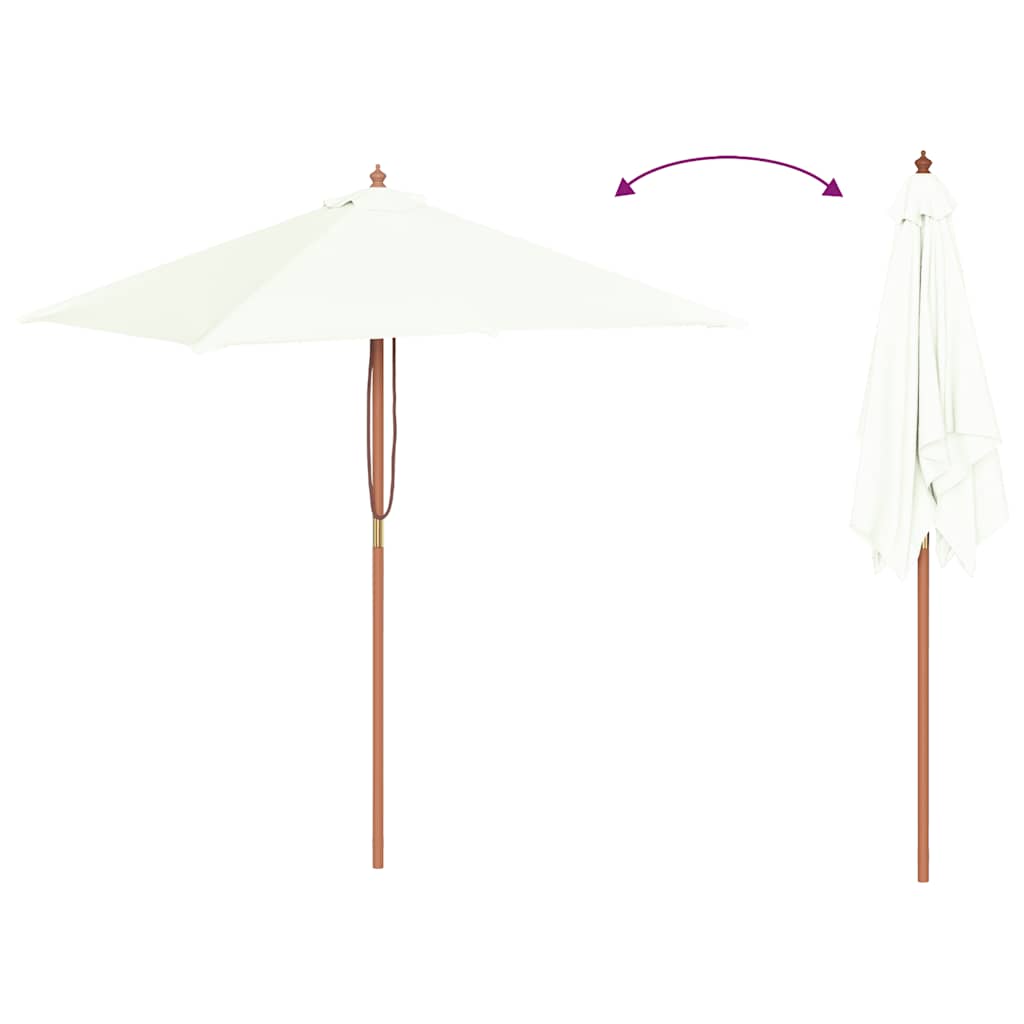 Garden Parasol with Wooden Pole 150x200 cm Sand