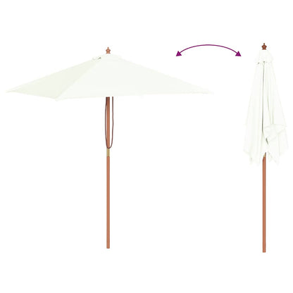 Garden Parasol with Wooden Pole 150x200 cm Sand