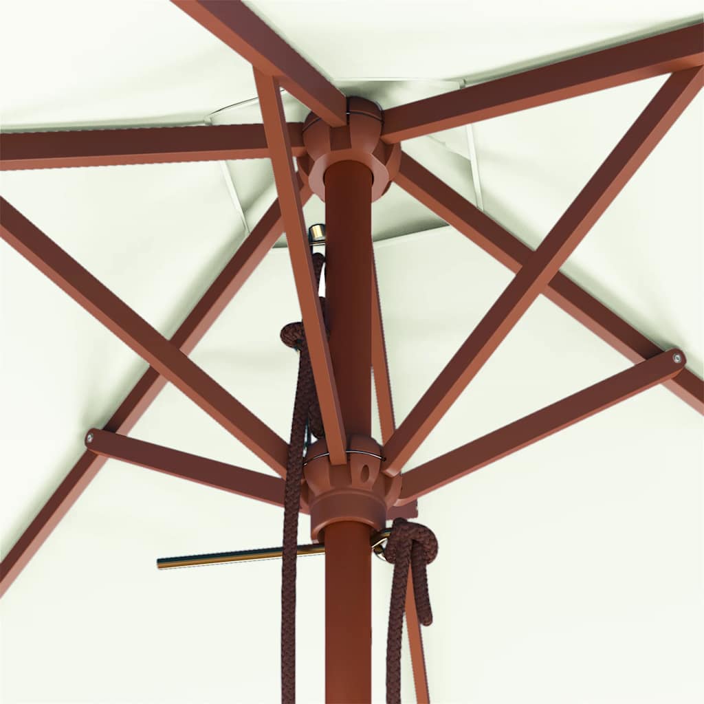 Garden Parasol with Wooden Pole 150x200 cm Sand