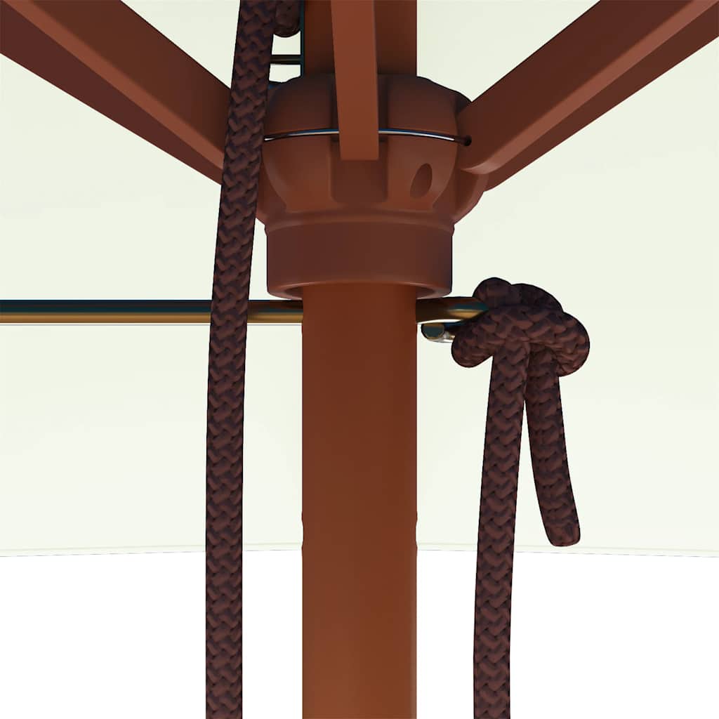 Garden Parasol with Wooden Pole 150x200 cm Sand