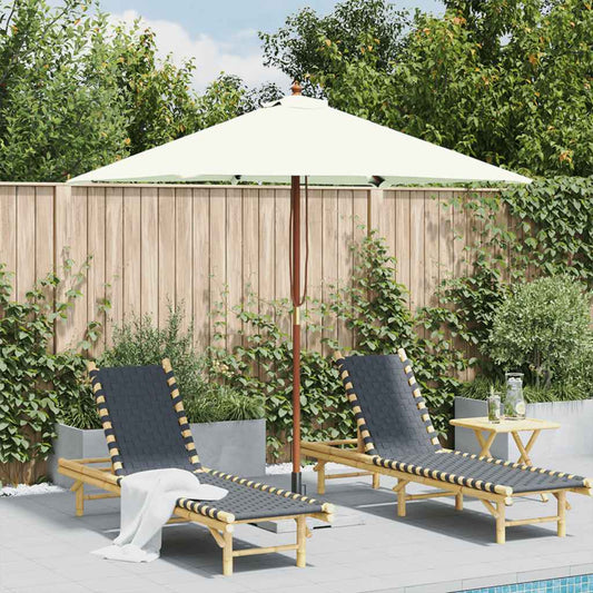 Garden Parasol with Wooden Pole 150x200 cm Sand