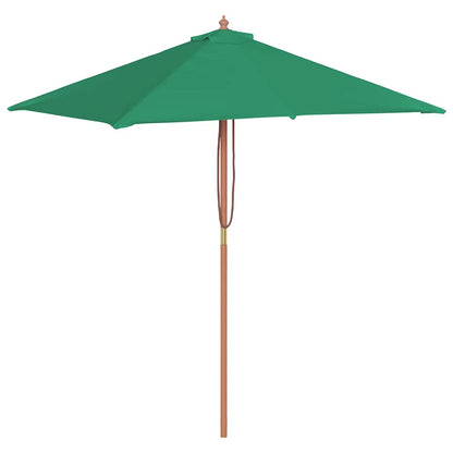 Garden Parasol with Wooden Pole 150x200 cm Green