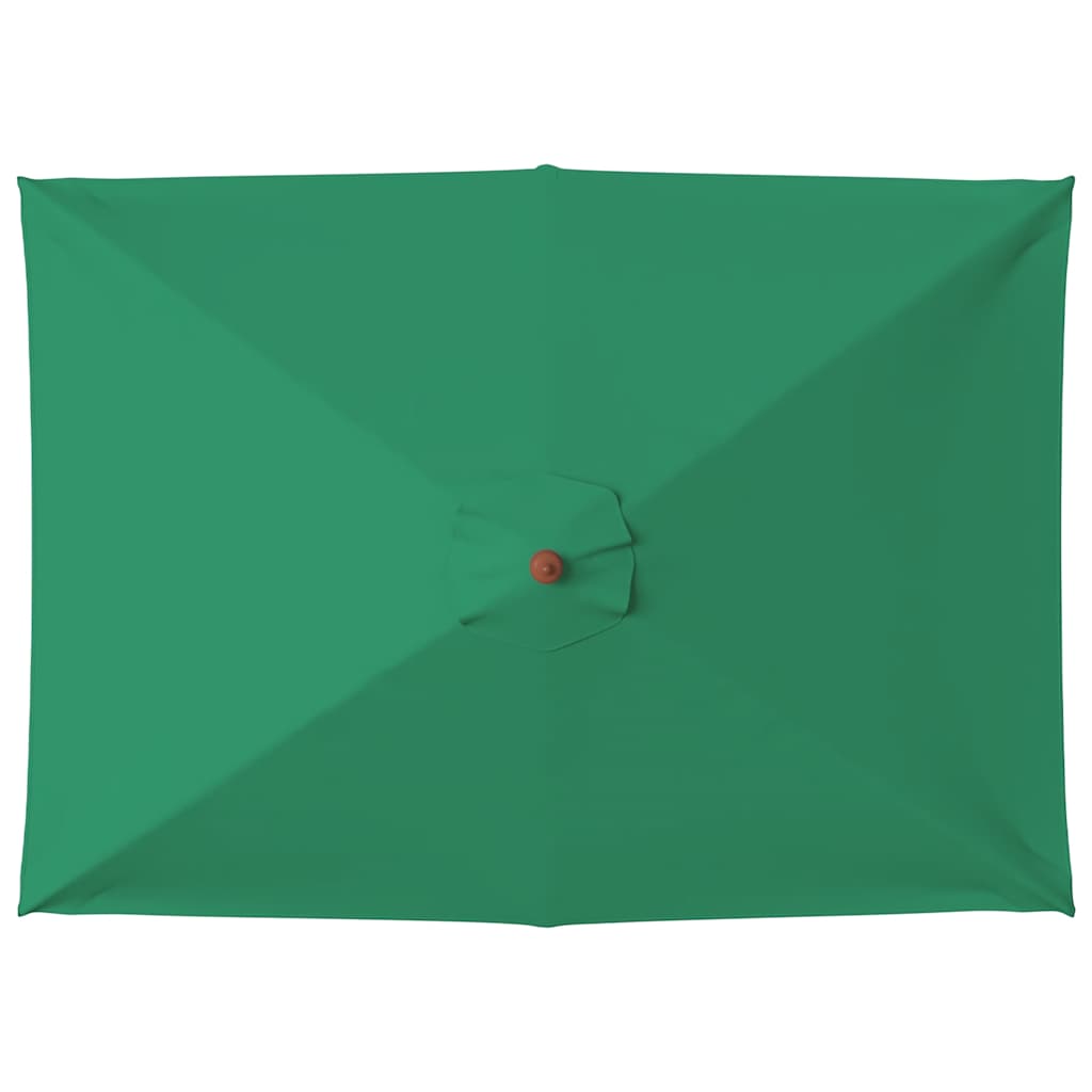 Garden Parasol with Wooden Pole 150x200 cm Green