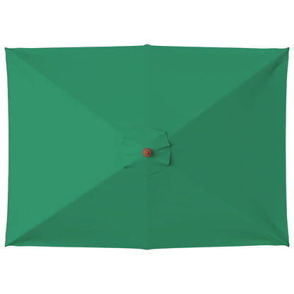 Garden Parasol with Wooden Pole 150x200 cm Green
