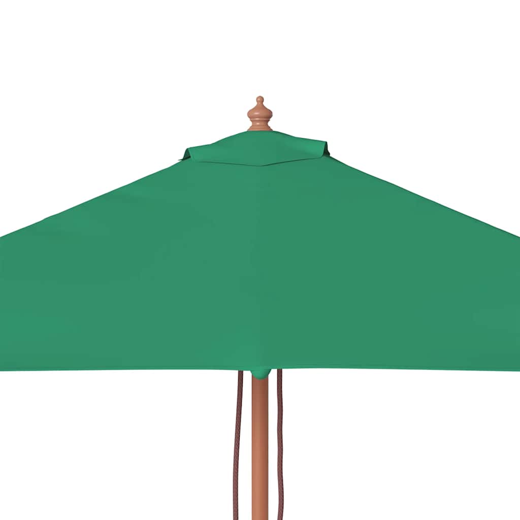Garden Parasol with Wooden Pole 150x200 cm Green