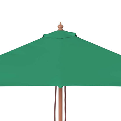 Garden Parasol with Wooden Pole 150x200 cm Green