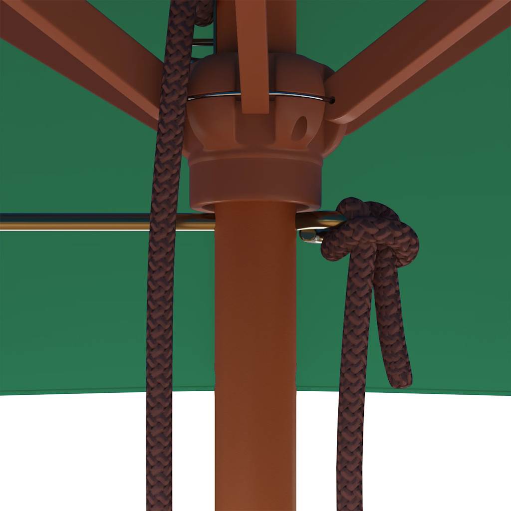Garden Parasol with Wooden Pole 150x200 cm Green