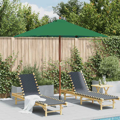 Garden Parasol with Wooden Pole 150x200 cm Green