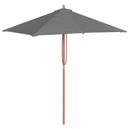 Garden Parasol with Wooden Pole 150x200 cm Anthracite