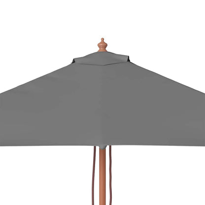 Garden Parasol with Wooden Pole 150x200 cm Anthracite