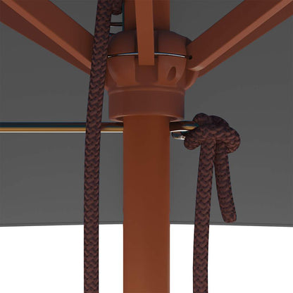 Garden Parasol with Wooden Pole 150x200 cm Anthracite