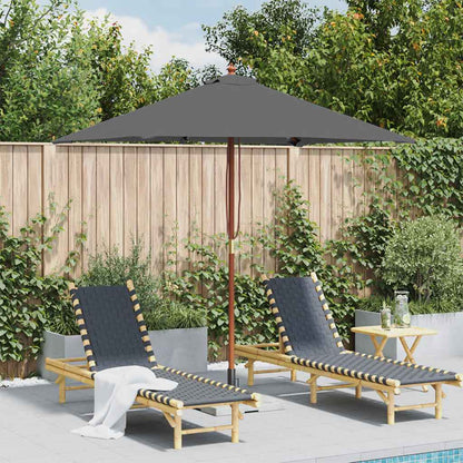 Garden Parasol with Wooden Pole 150x200 cm Anthracite